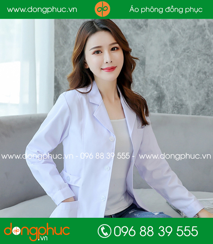 Áo blouse đồng phục y tá - Bác sĩ màu trắng